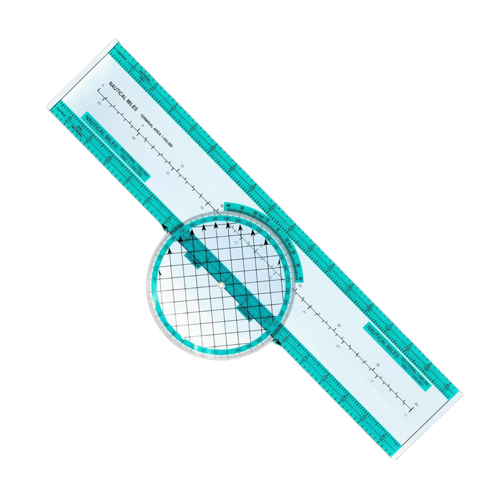 Msioytog Green Lightweight Aviation Training Ruler With Rotating Vector Mechanism Aviation Plotter For Flight Calculations 33Cm Long Training Ruler