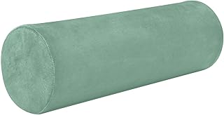 Gredecor Velvet Bolster Pillow Sage Green Round Cylinder Neck Roll Pillow for Sleeping with Zipper Cervical Neck Roll Pillow Case for Cylindrical Pillow Decorative