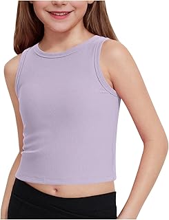 Camiseta interior para niña, verano, monocolor, sin mangas, cuello redondo, corto, blusa básica, ajustada, camiseta de tirantes para niños, camiseta informal, camiseta deportiva 5-15 años