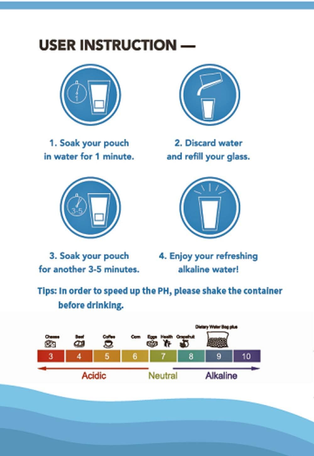 Alkaline Water Bottle+ -BPA Free Glass- Anti-Slip Silicone Grip- 20oz/ 600ml- Infused Pouch - Use for Work, Sports, Outdoors - 1 Rapid pH Alkaline Water Filter Pouch Included (Lake) - Image 4