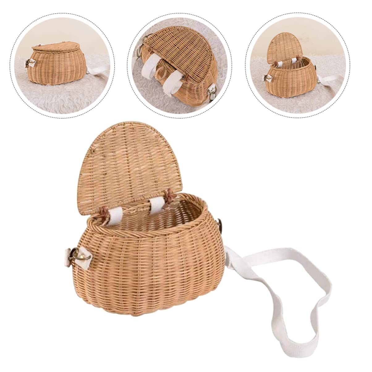 DECHOUS 2 Bolsos De Playa Cruzados para Mujer Tejidos Mano para Mujer Bolsos Cruzados De De Ratán Bolso De Hombro Cesta De Moda Bolso De Color Caqui Tropical para Niñas Bolso