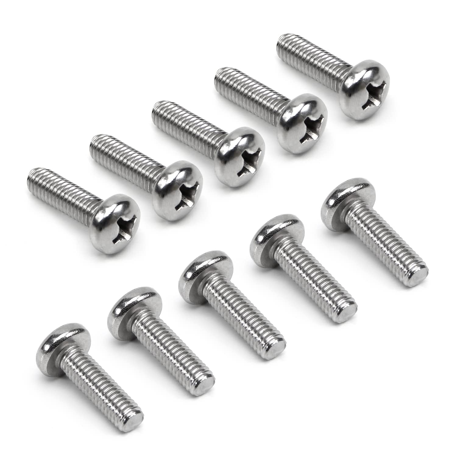Yinpecly M6 x 55mm Machine Screws Pan Phillips Cross Head Screw 304 Stainless Steel Fasteners Bolts Silver Gray 20Pcs