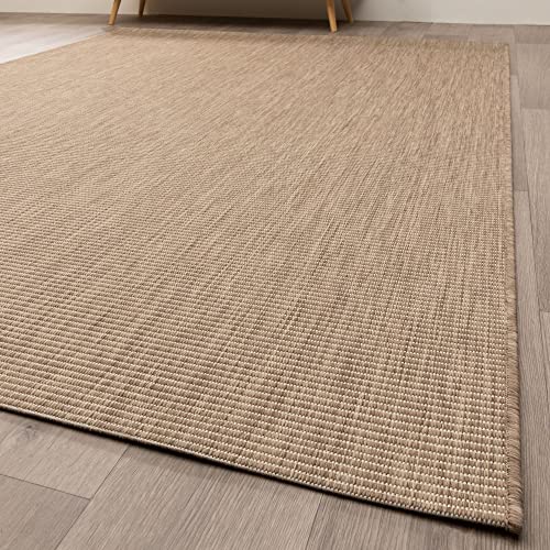 In- und Outdoor Teppich Halland Sisal Optik Braun Webteppich GUT Siegel Zertifiziert, Größe:...