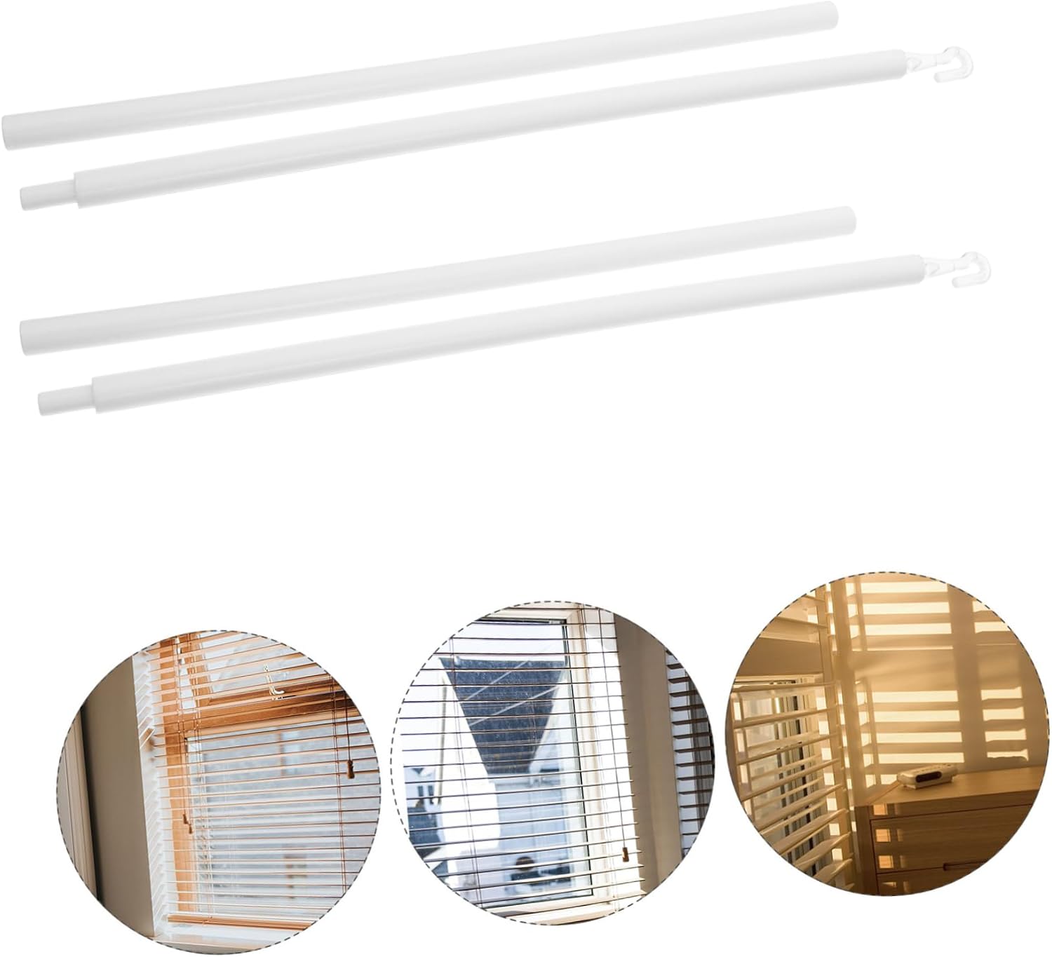 MAGICLULU 2 Sets Adjustable Curtain Rod Extender Bracket with Hooks Sturdy Acrylic Curtain Hanger for Double Rods for Drapes and Blinds Easy Install for Windows