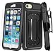 iPhone 7 Case, E LV iPhone 7 - Belt Swivel Clip / Kickstand - Dual Layer Armor Holster Defender Full Body Protective Case Cover for Apple iPhone 7 - [BLACK/BLACK]