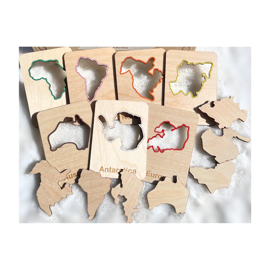 Montessori Continent stencils | World Continent stencils