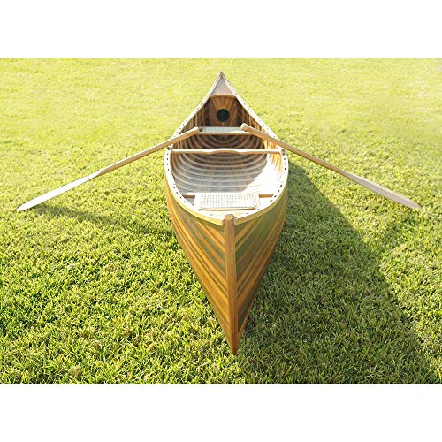 Old Modern Handicrafts Wooden Canoe with Ribs Curved Bow 10' Matte Finish for Display