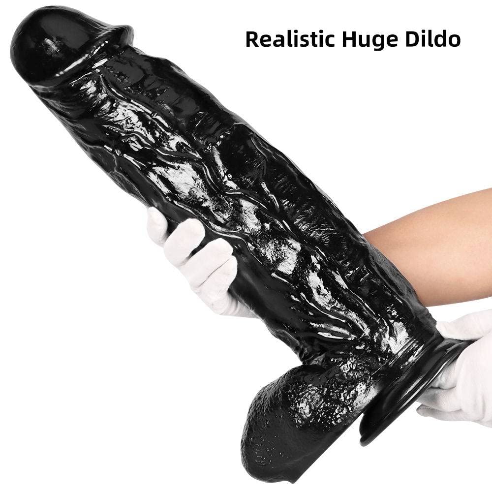 30 Cm 42 Cm 46 Cm Dildo Realistico, Vibratore Anale Butt Plug Con Forte Ventosa Vibratori Anali Mostro Nero Dildo Pene Plug Anale In Silicone Vibrazioni Grande Giocattolo Sessuale Per Donne