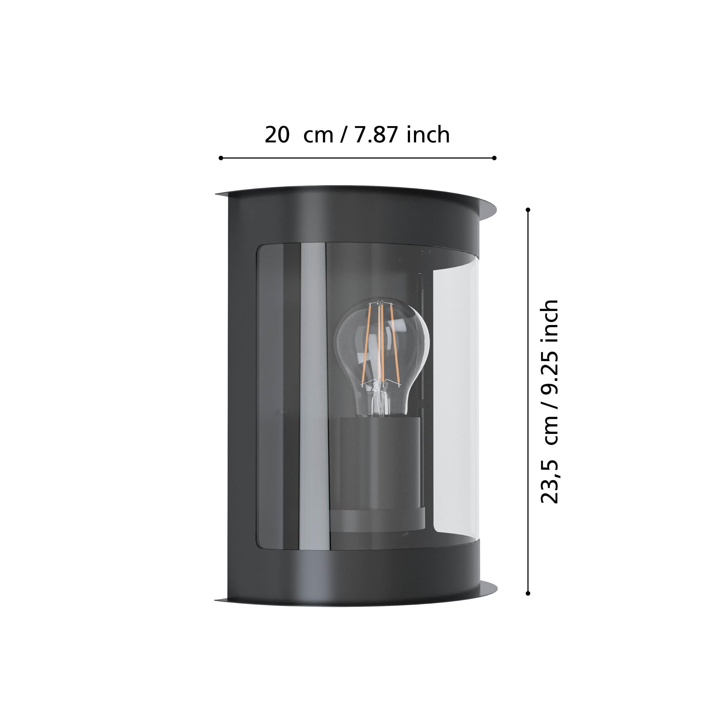Eglo Applique murale extérieure Daril 1, lampe extérieure vintage 1 flamme