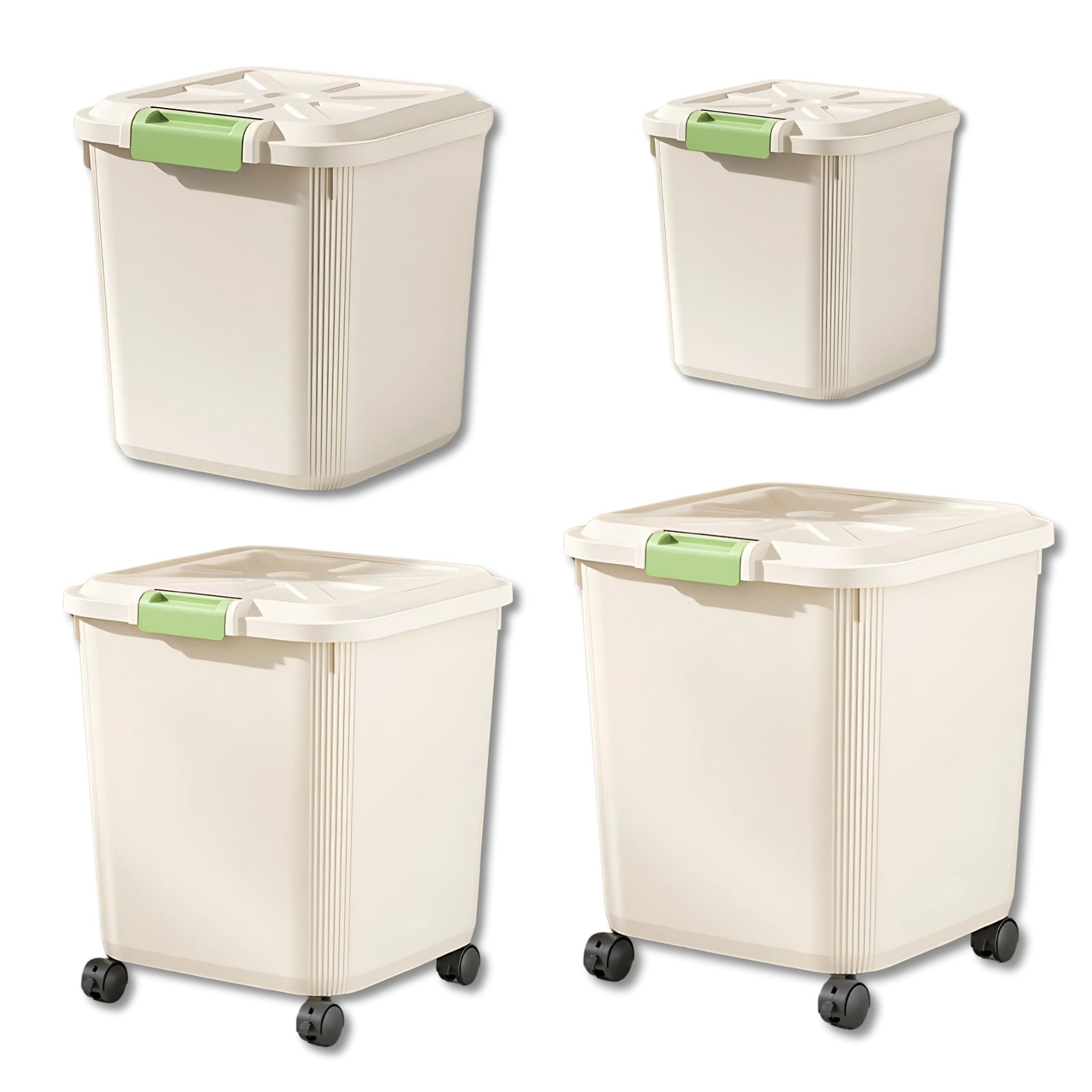 HoopVool® Airtight Rice, Grain, Flour Storage With Scoop, Dry Food, Snacks, Sugar, Baking Supplies, BPA Free- Pet Food Storage Container, Dog Cat Birds Food Bin (5kg + 10kg + 15kg + 25kg Set)-image-14