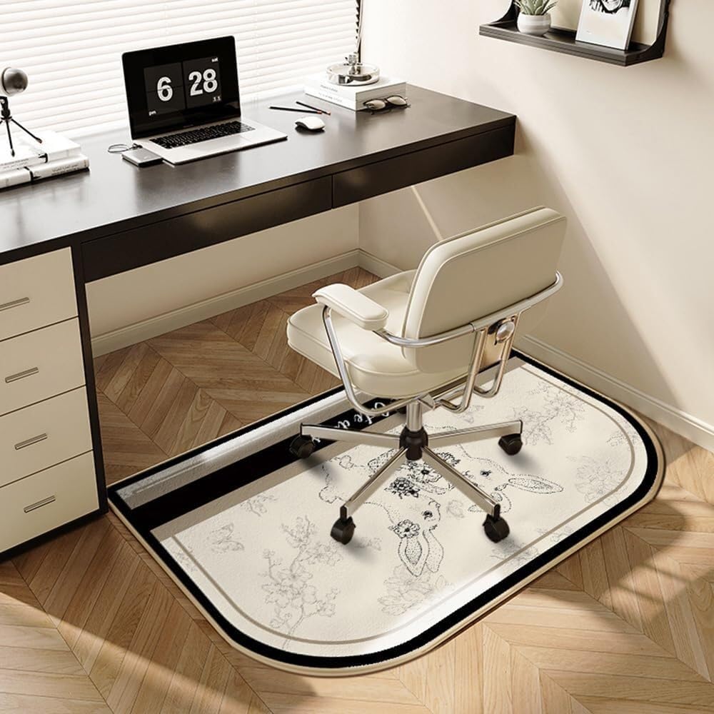 Thickened Modern Gaming Chair Cushion To Protect Carpets And Wooden Floors(Rabbit,90x120cm)