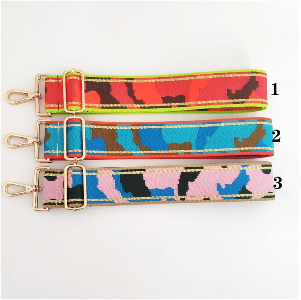 Multicolor Camouflage Wide Purse Strap Adjustable Handbag Strap Replacement Shoulder Crossbody Strap 75-130cm