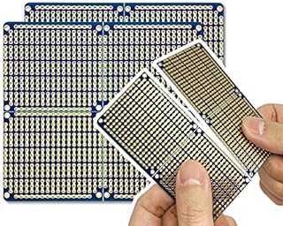 ElectroCookie Snappable PCB, Strip Board with Power Rails for Electronics Projects Compatible for DIY Arduino Soldering Projects, Gold-Plated, 3.8"x3.5" (2 Pack, Blue)