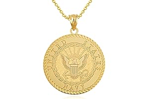 United States Navy Pendant Necklace for Women - 14K Gold, Officially Licensed