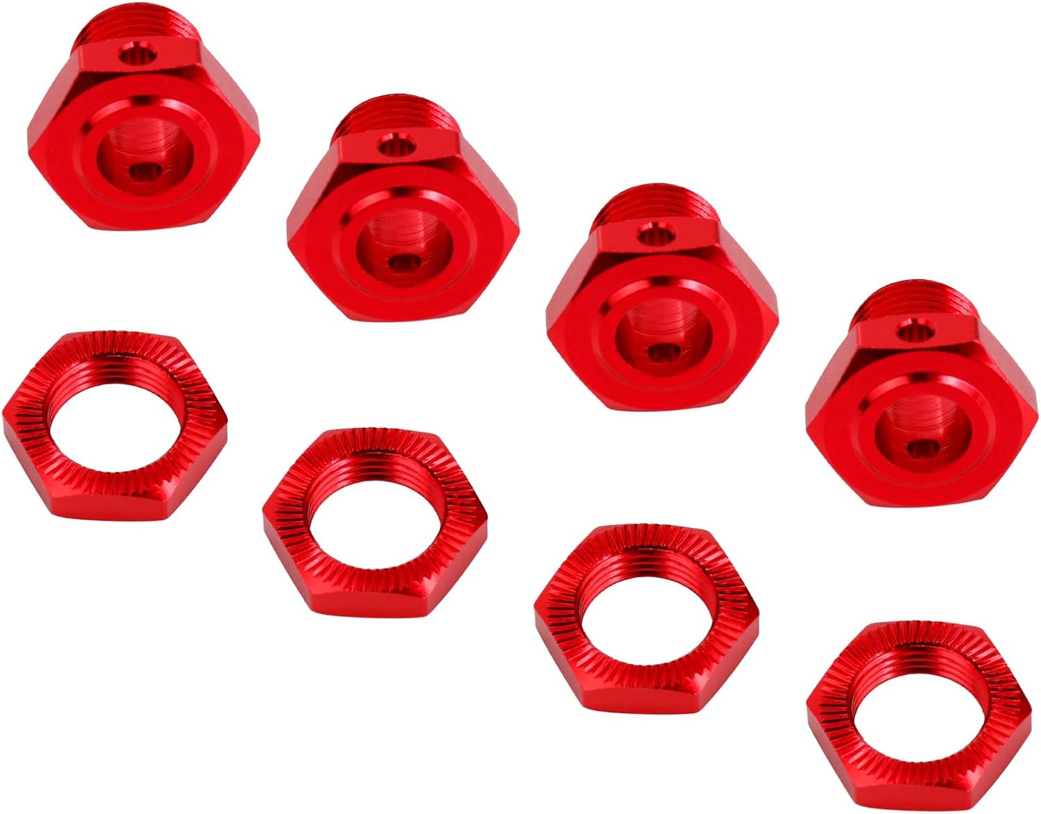 Aluminum Alloy 17mm Wheel Hex Nut Set Upgrade Parts for Arrma 1/8 Typhon 6S 1/7 Mojave Felony Infraction Limitless,Replace #ARAC9416#ARAC9763#ARA311035 (Red)