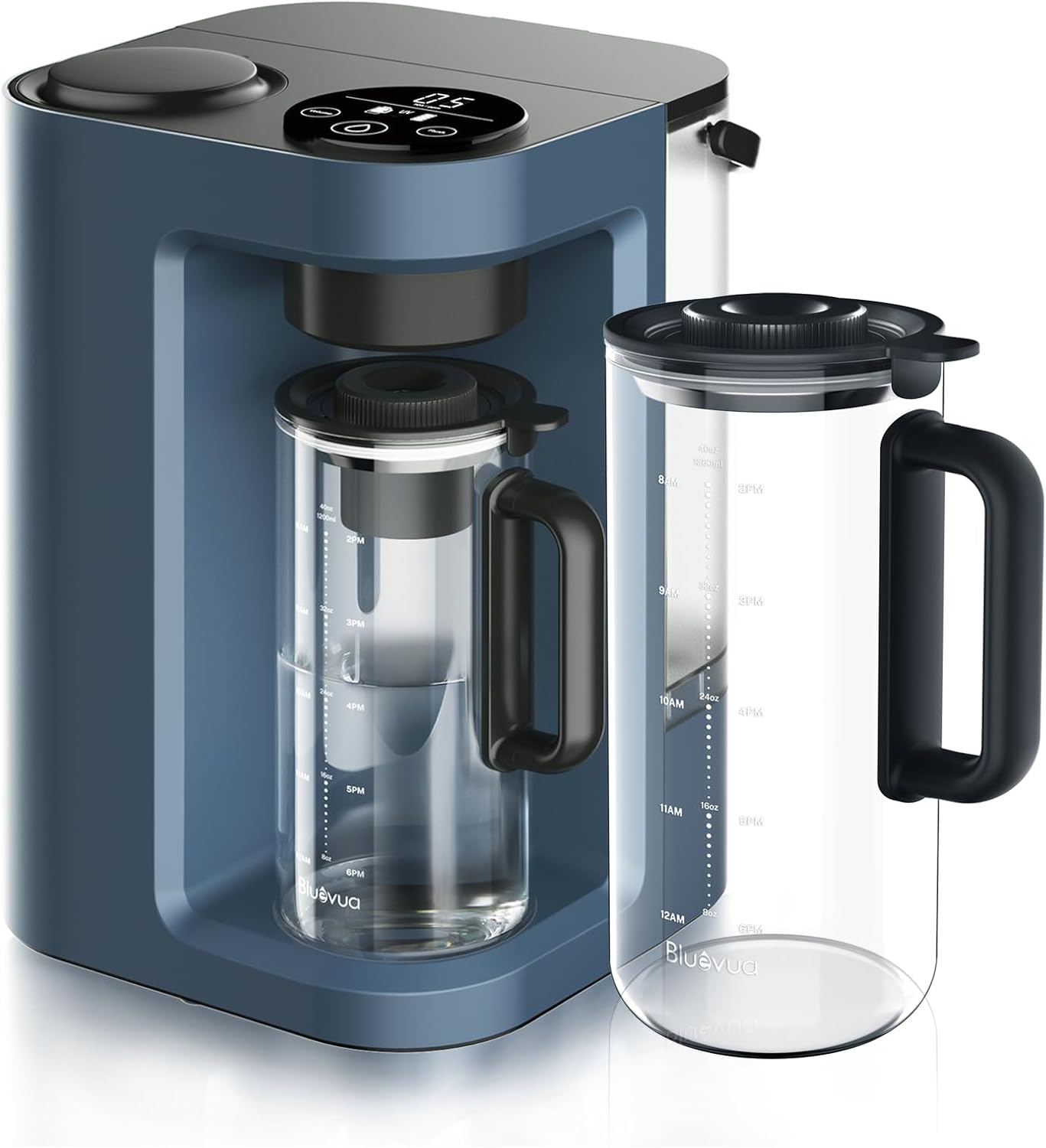 Bluevua RO100ROPOT-Lite(UV) Countertop Reverse Osmosis Water Filter System, Blue, with One Extra ROPOT-LITE Replacement Carafe, Bundle