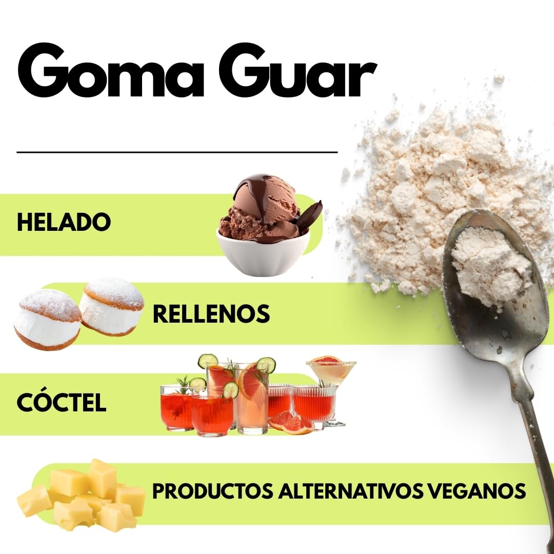 Saporepuro Goma Guar en polvo 1 KG - Ideal para helados y sorbetes - 100% puro