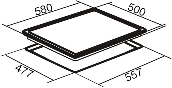 SIA AMZGHG602BL 60cm 4 Burner Gas On Glass Hob In Black With Cast Iron Pan Stands, 2 Years Parts & Labour Guarantee - 2