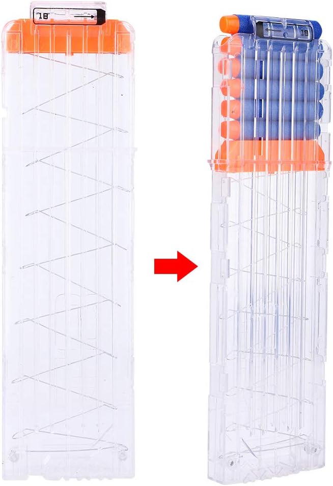 oceanside Reload Clip Magazine Darts, Replacement Magazine Transparent Toy Gun Soft Bullet Clip