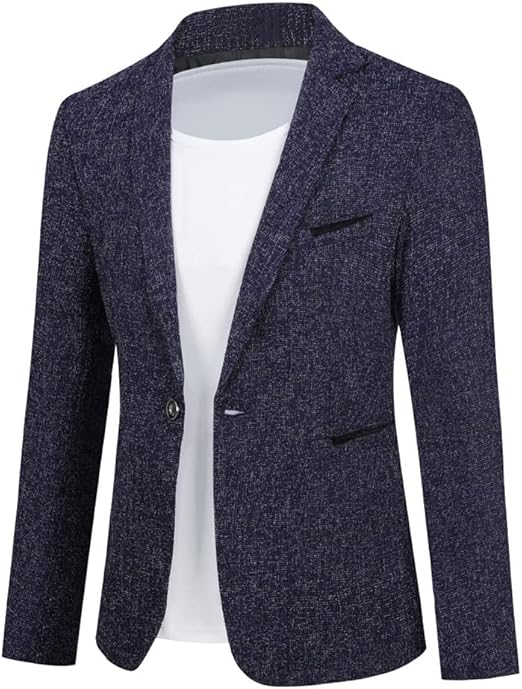Herren Anzugjacke Regular Fit - Business Blazer Mit 1-Knopf