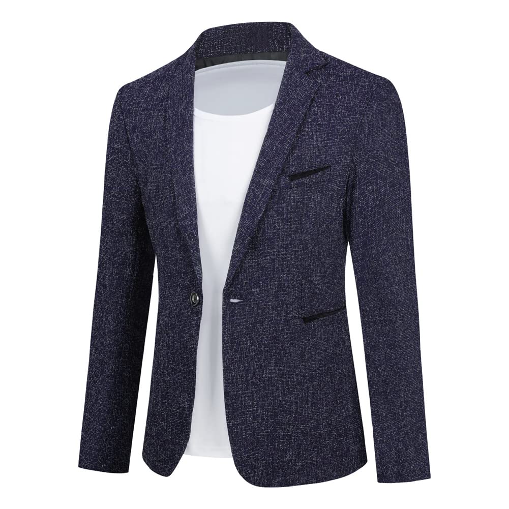 AllthemenMens Casual 1 Button Blazer Slim Fit Blazer Jacket Lightweight Suit JacketsGlobal Recycled StandardGlobal Recycled StandardGlobal Recycled Standard