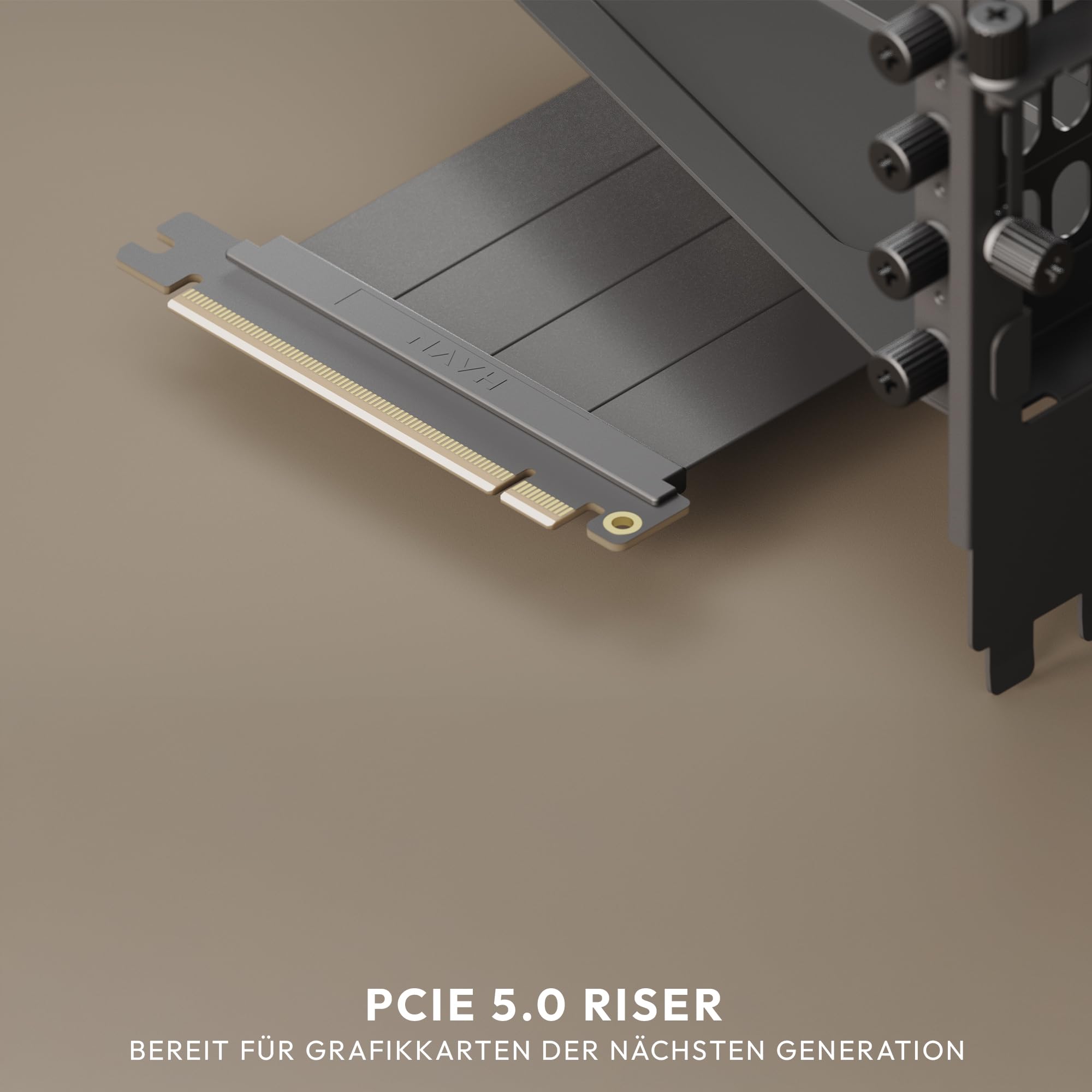 HAVN Universal VGPU Kit – Schwarz | 4-Slot Vertikale Grafikkartenhalterung mit PCIe 5.0 Riser-Kabel & verstellbarer Stütze | Flexible Montage, stabil & ohne Durchhängen