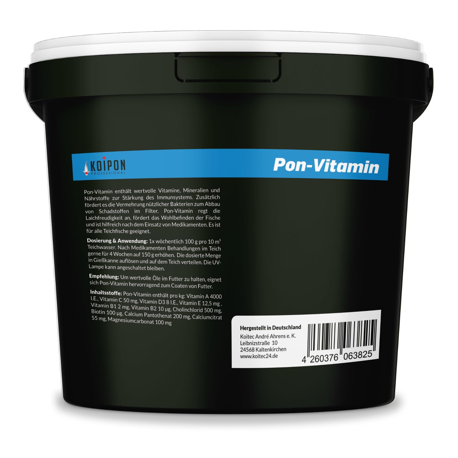 KOIPON Pon-Vitamin 1kg, Vitaminkur mit wertvollen Mineralien für gesunde Fische im Fischteich und japanische Koi im Gartenteich
