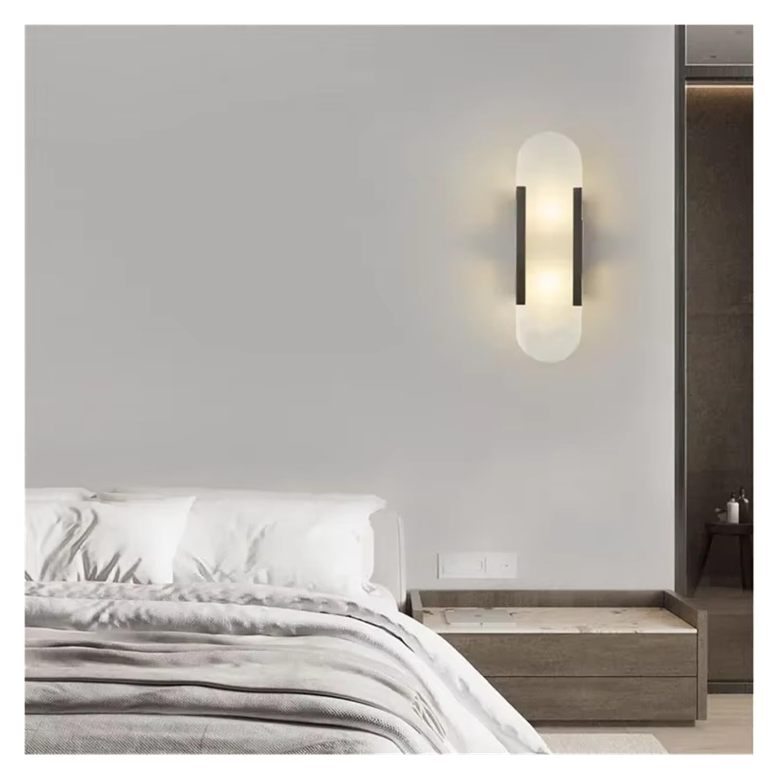 ASerZenith Contemporary Copper Beside Lamp Led Classic Creative Sconce Light For Home Aisle Bed Living Room Decor,Black-35Cm