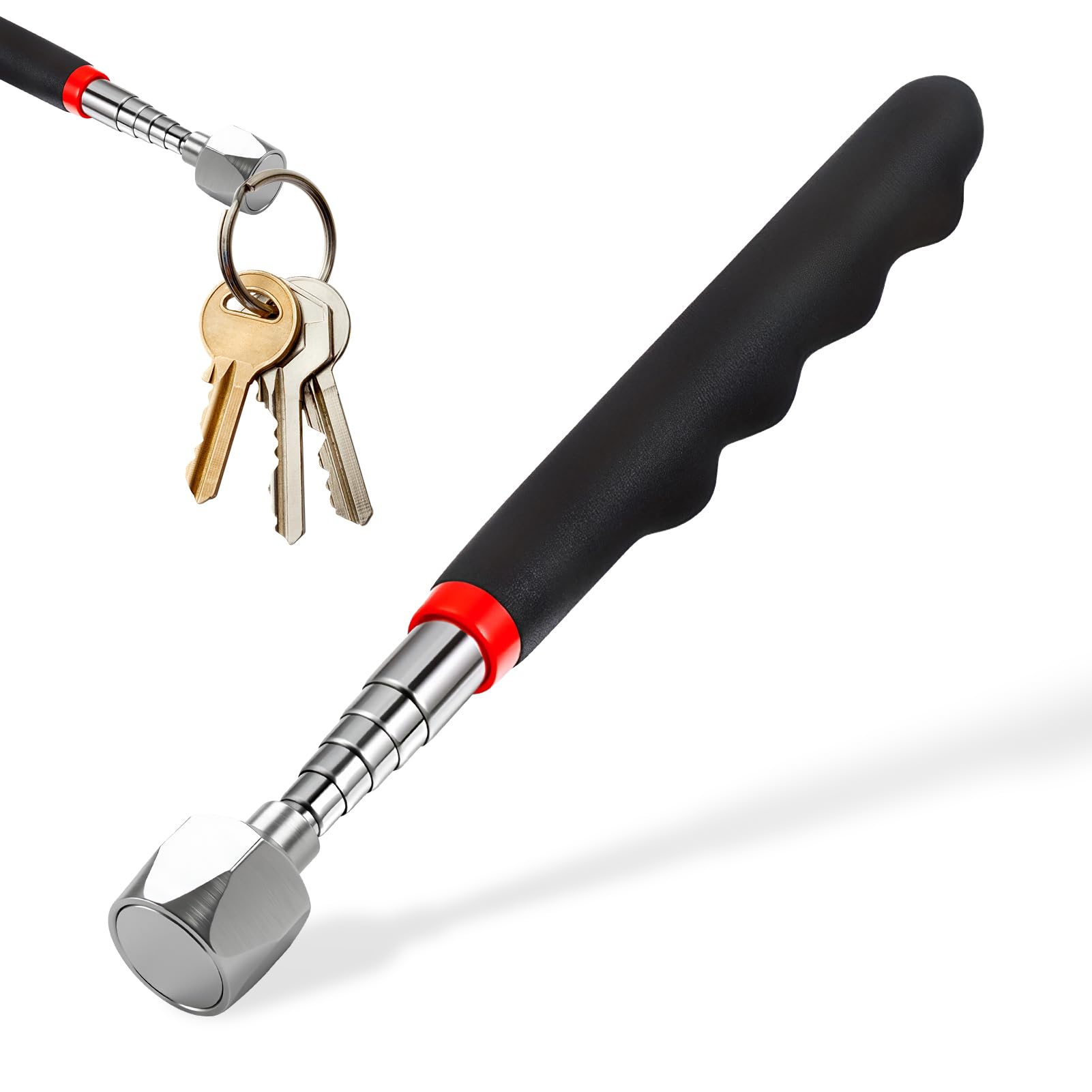 Magnetic Pickup Tool, 16LB Magnetic Extendable Stick 18-78CM, Non-Slip Handle for Retrieving Metal Items from Tight Areas, Portable Magnet on a Stick for Workshop, Garage and Daily Use
