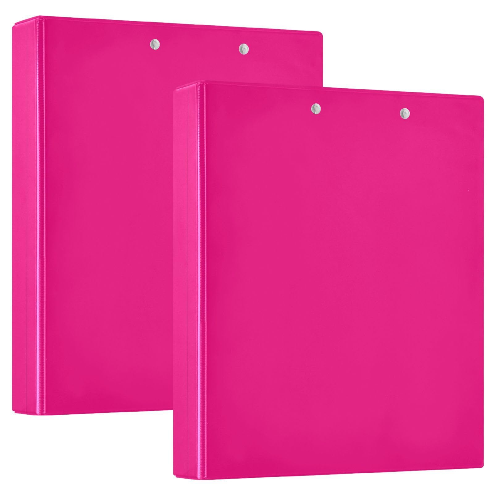 Raccoglitore a tre anelli stampato, raccoglitore ad anelli a D con tasche, raccoglitore decorativo per scuola, università o ufficio, rosa, taglia unica 2
