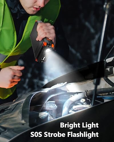 Miniatura 6 de NEOQOQO Arrancador portátil de coche  Caja de arranque de batería de coche 4250A para motor de gasolina de hasta 10L o 8L Diesel, paquete de salto