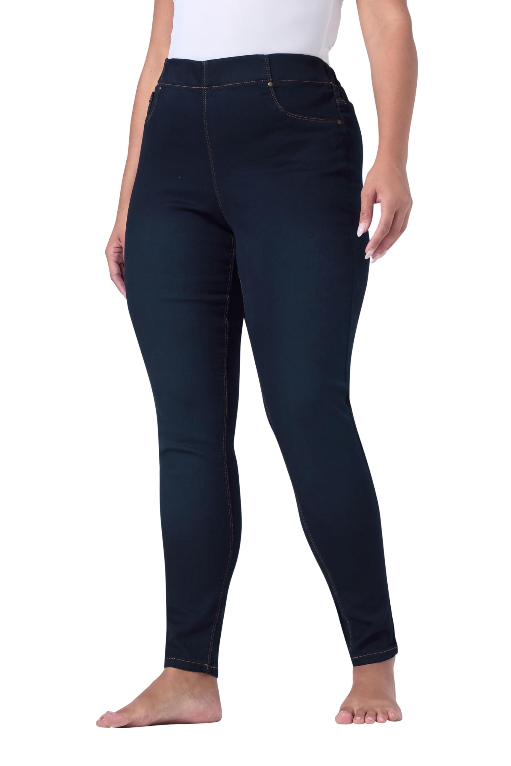 Yours Women's Blue For Good Curve Stretch Pull On Jenny Jeggings - Plus Size Curve