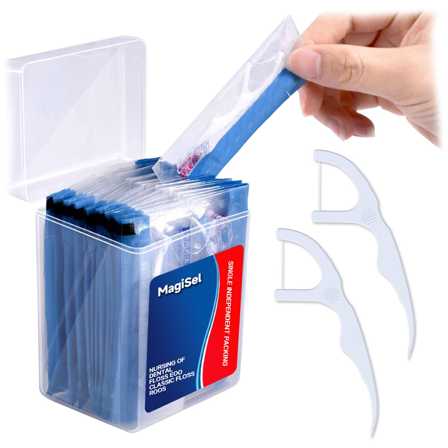 Dental Floss, Dental Floss Stick, Dental Floss, Toothpicks for Removing Plaque and Food Leftovers, Teeth Cleaning, Dental Floss Teeth Cleaning Sticks, Specially for Molar Teeth, Clean, 100 Sticks