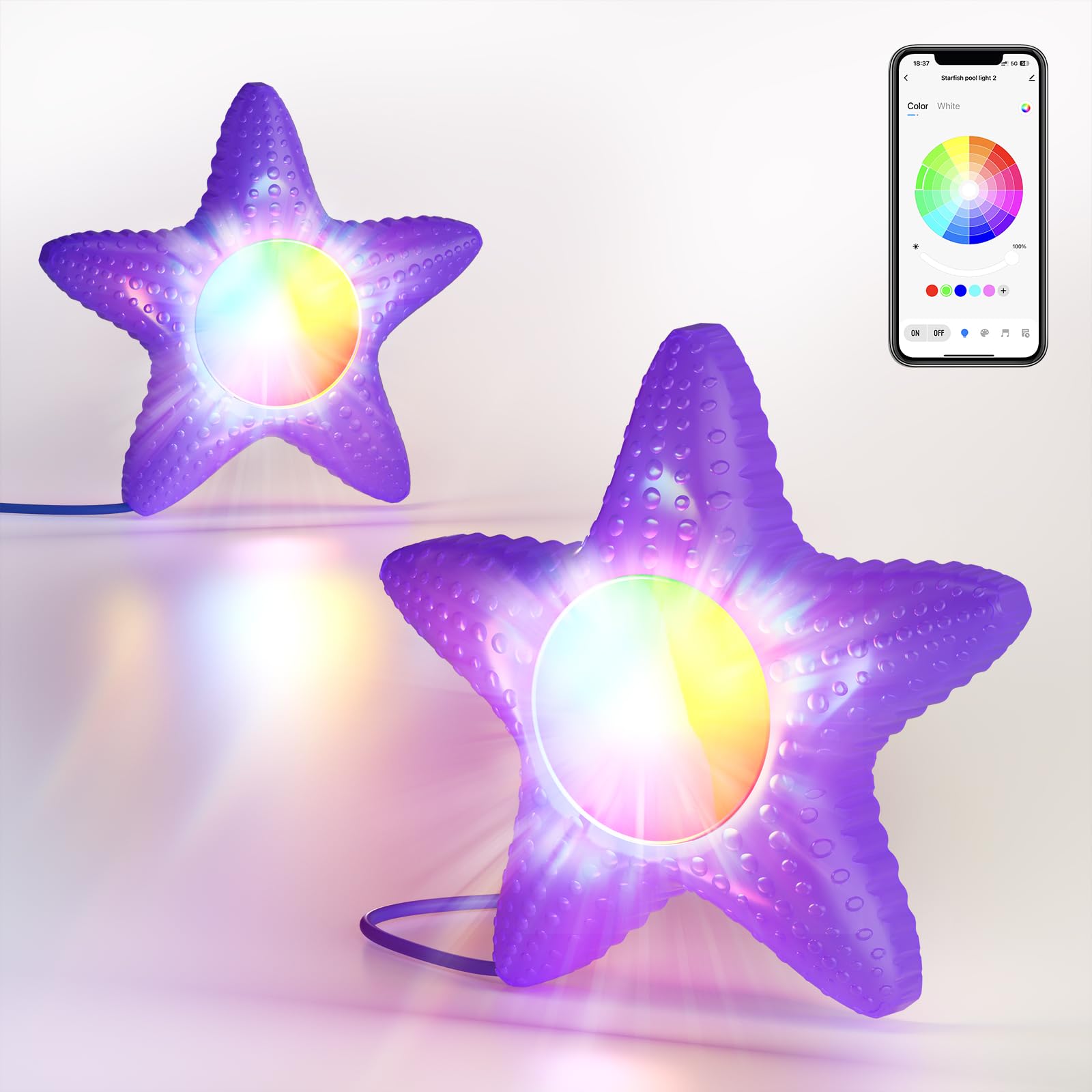 Glisiol Smart RGB LED Flood Light for Outdoor Landscape, APP Control