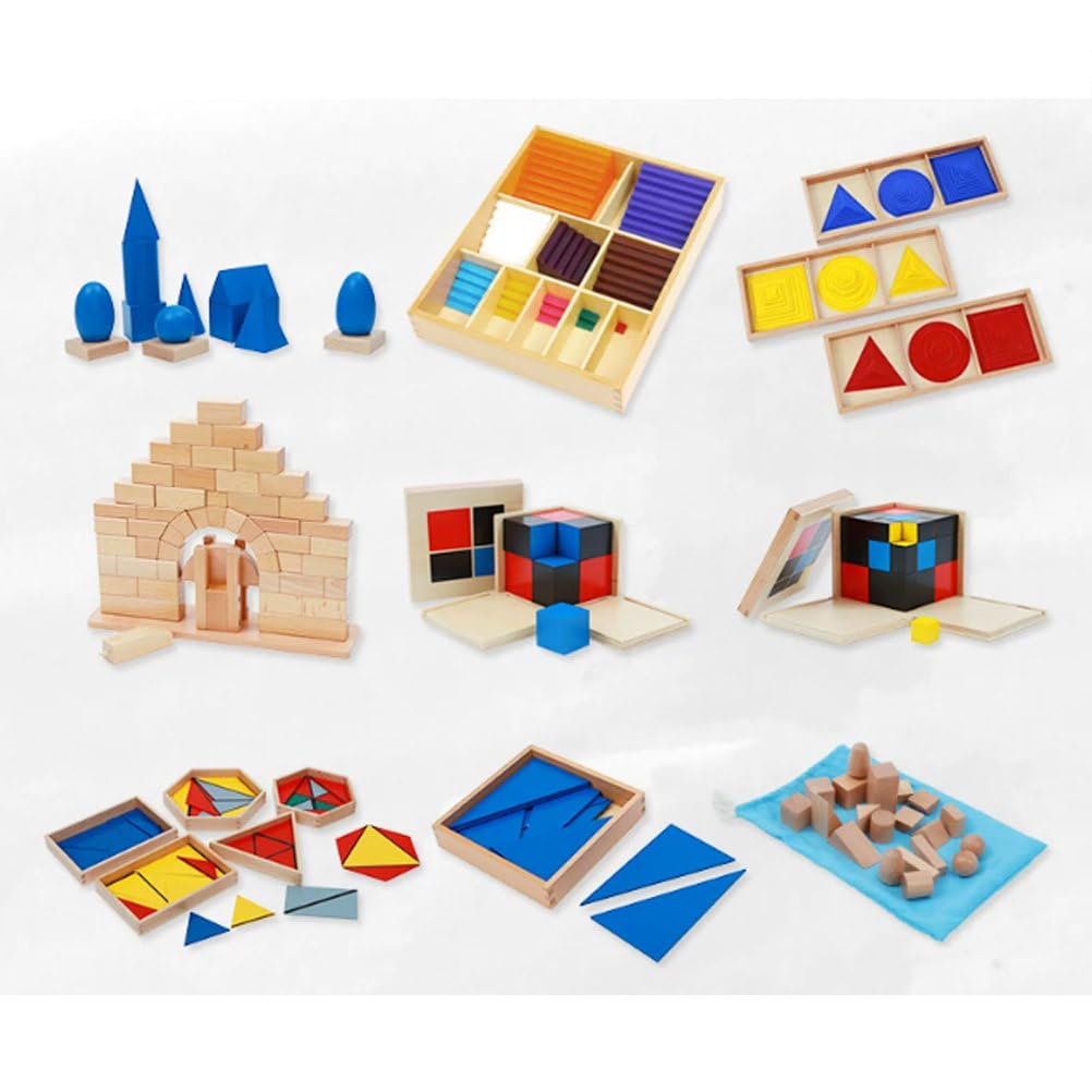 Montessori Dezimalquadrat-Board Mathematik Lernhilfe | Farbcodierte Dezimalstellen-Zählstäbe mit Holz-Aufbewahrungsbox