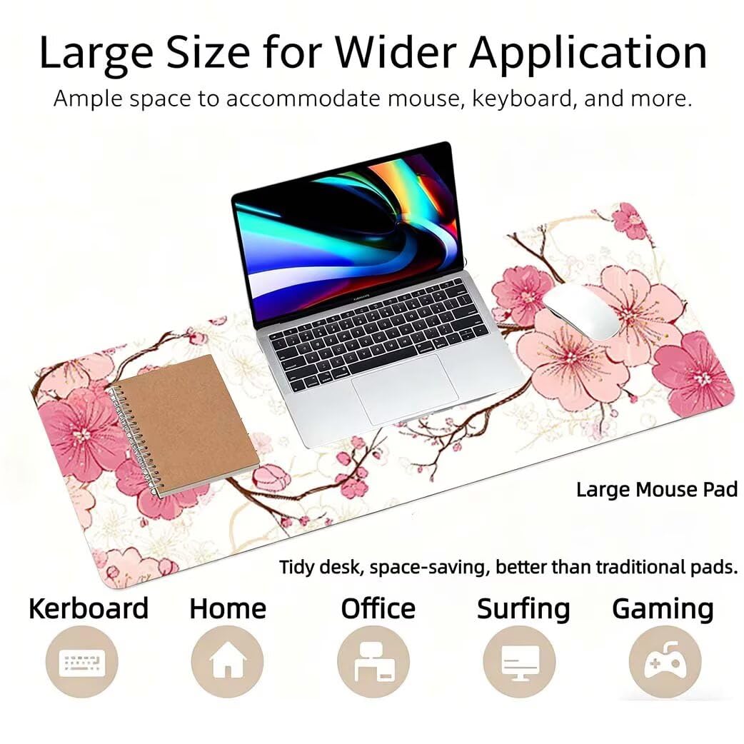 Lpfieonn Abstrakt Großes Schreibtischunterlage, XXL Schreibtischunterlagen, Schwarz XXL Wasserdicht Gaming Mousepad mit Vernähter Rand und Rutschfeste Gummibasis, für Hause/Büro 120x60cm PF-3573