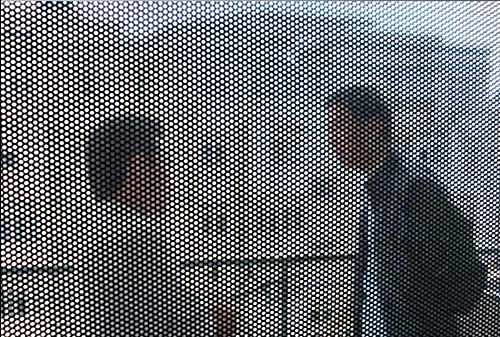 NewL Schwarze, perforierte Vinylfolie, Einwegsichtfolie, Sichtschutz, Autofolie, Aufkleber mit Messer und blauem Schaber (40 x 107 cm)