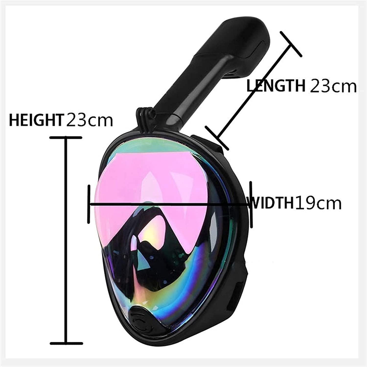 Maschere subacquee Maschera Subacquea antiappannamento Maschera Subacquea Integrale Set da Snorkeling con Anello Antiscivolo Boccaglio per Adulti e Bambini，