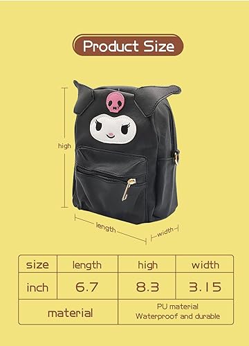 Miniatura 3 de Mini mochila kawaii de anime para niñas + llavero anime, mochila de cosplay linda muñeca bolso de hombro, Negro -, Mochilas de viaje