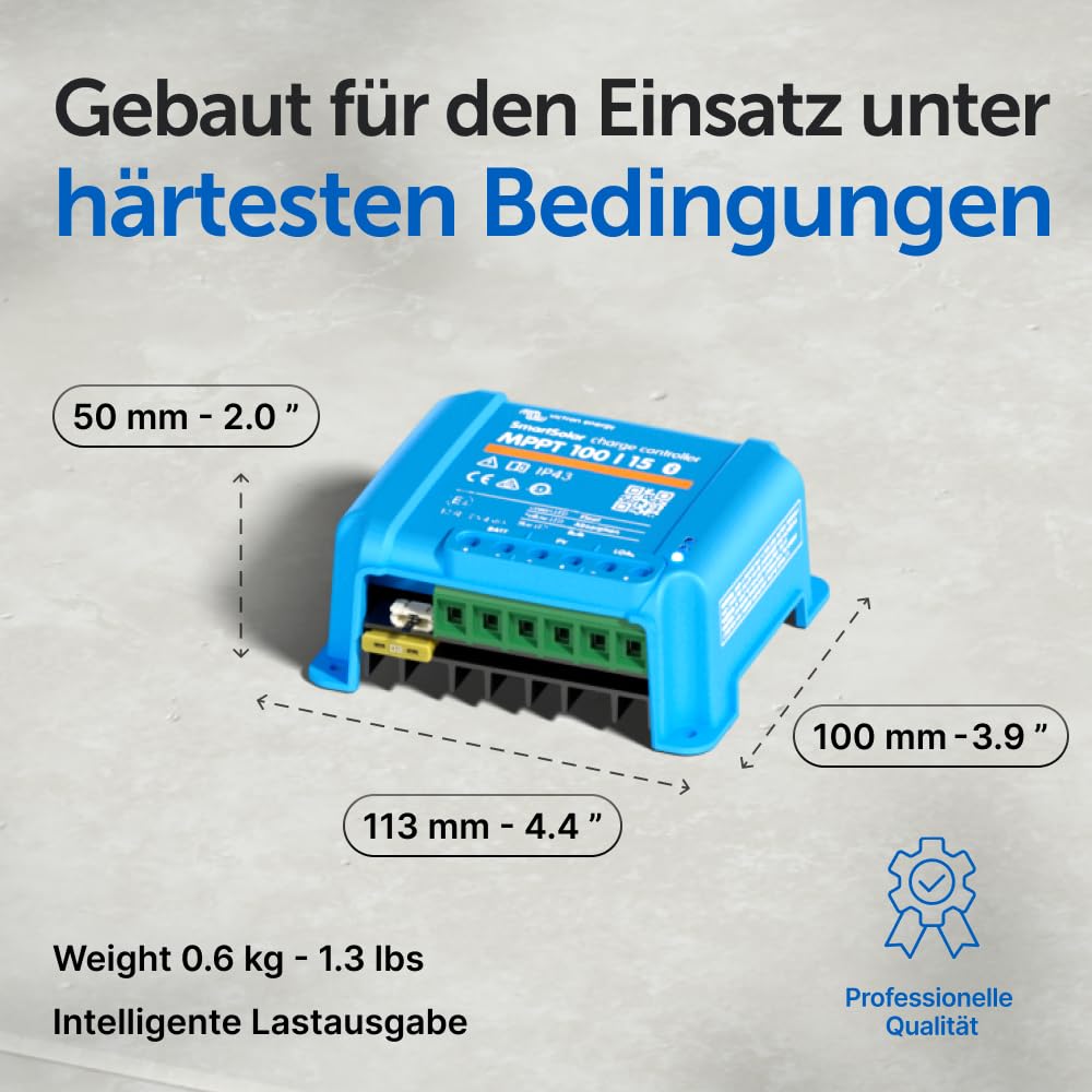 Victron Energy SmartSolar MPPT 100V 15 Amp 12/24-Volt Solar Laderegler (Bluetooth)