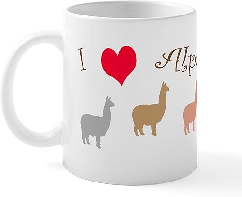 CafePress I Love Alpacas - Taza de café de cerámica con múltiples copias, taza de té, 11 onzas CafePress I Love Alpacas - Taza de café de cerámica con múltiples copias, taza de té, 11 onzas