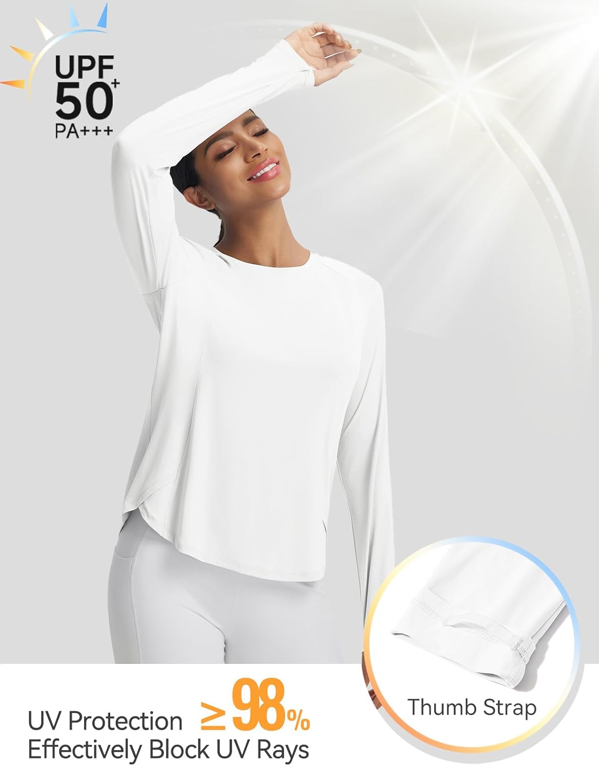 baleaf Women's Long Sleeve Workout Tops Running Cooling Shirts UPF 50+ Soft Quick Dry Lightweight Atheltic Gym Outdoor Hiking - Image 5