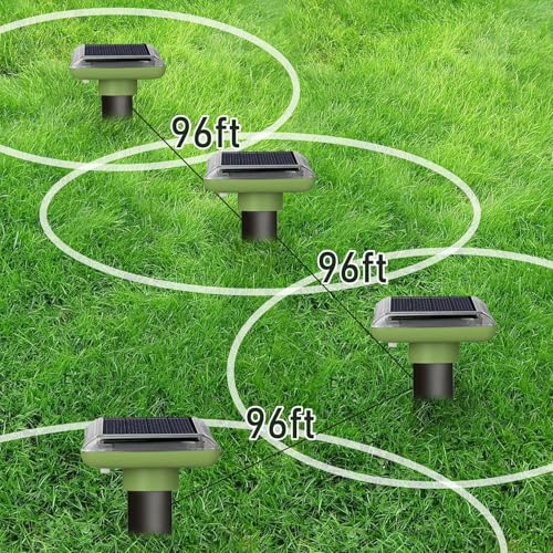 Mole Repeller 2025, Ultraschall Maulwurfschreck für Vertreiben Wühlmäuse, wühlmäuse vertreiben,Maulwürfe vertreibens, Katzenschreck für Außenbereich, 4 Stück Wasserdichter Maulwurf Vertreiber