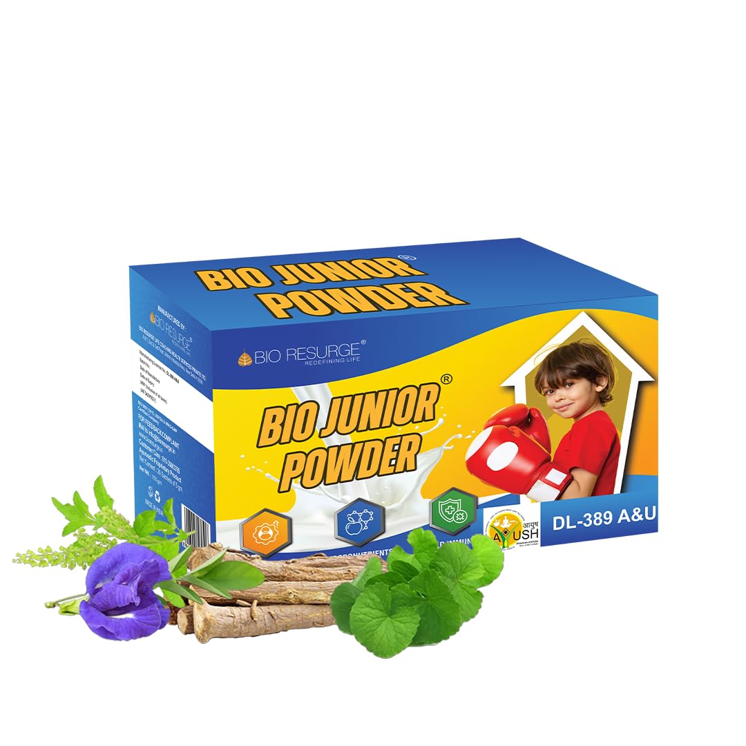 - Bio Resurge Bio Junior Powder Kids Health and Nutrition Protien Powder to improve for Nutrition and physical growth(5 gm X 30 Sachets)