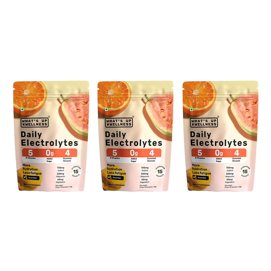 What's Up Wellness Daily Electrolytes Powder - Zesty Orange Flavour | Zero Added Sugar | Instant Hydration - Sodium, Potassium, Magnesium & Zinc | Vegan | 15 Sachets — Amazon image 27