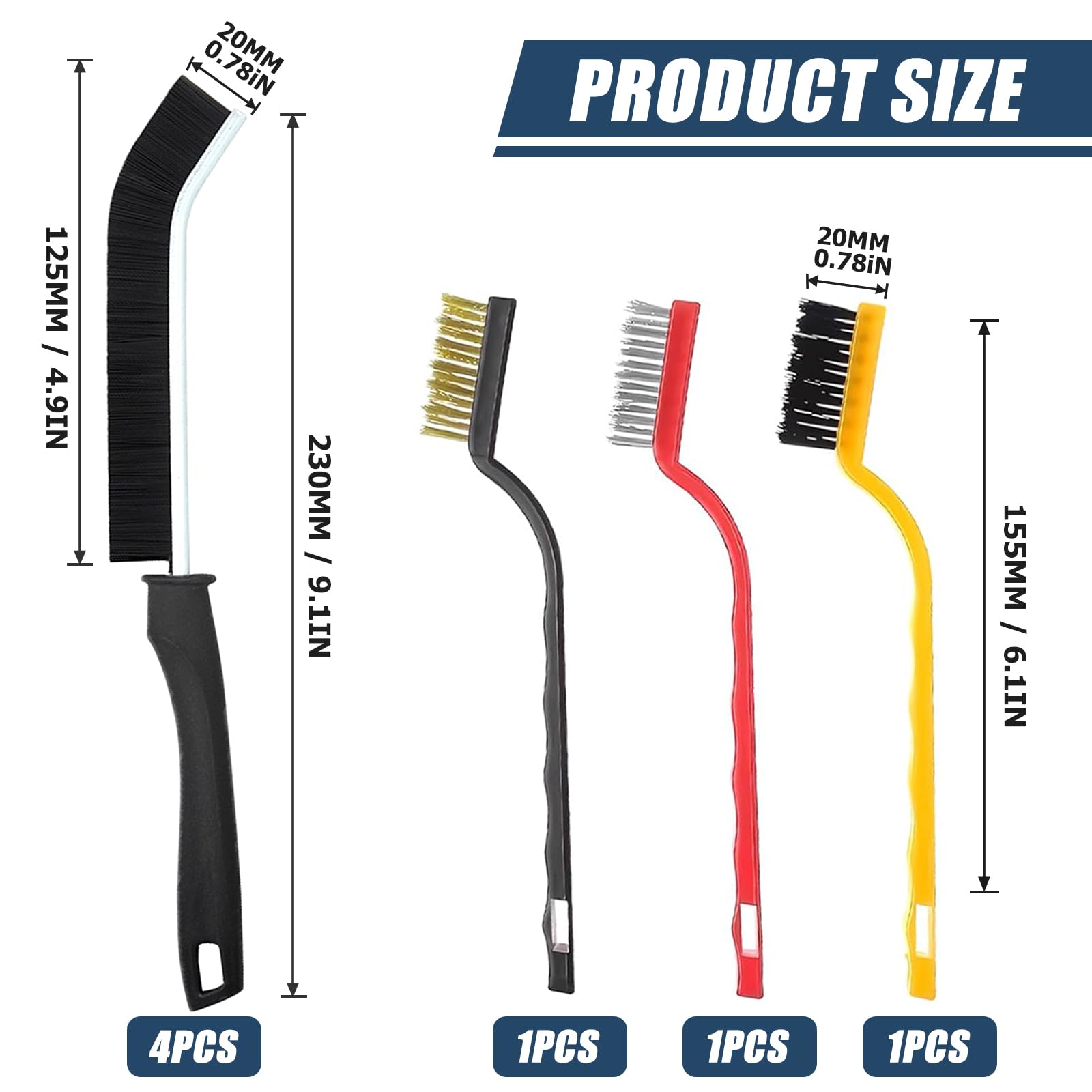 Set Di 6 Spazzole Per Pulizia Fessure - Setole Dure Per Fughe, Finestre E Angoli Stretti | Ideale Per Cucina E Bagno