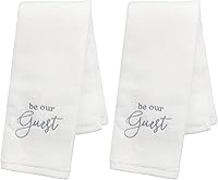 Vista 10 de AuldHome Design Toallas de invitados (juego de 2, azul); toallas de mano con monograma Be Our Guest