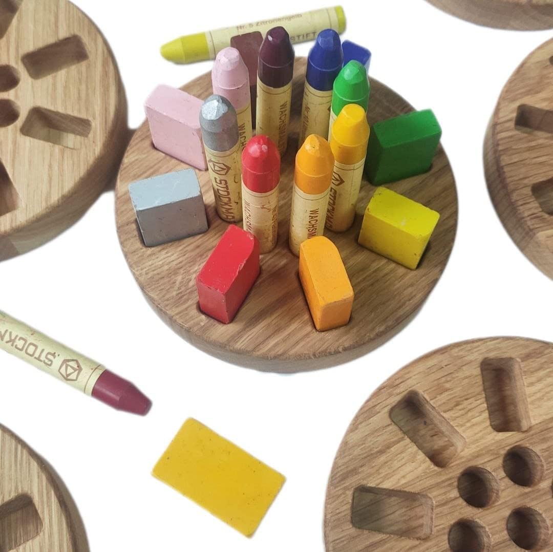 Waldorf crayon holder for Stockmar 8 blocks and 8 sticks personalized gift for kids crayon storage desk organization Stockmar crayon holder Montessori crayon holdercrayons are not included