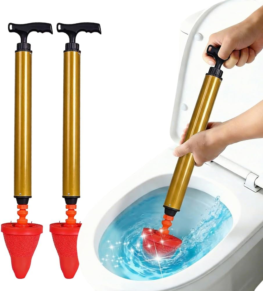 AIIONP High-Pressure Toilet Plunger, 2026 Upgrade Powerful Air Drain Unclogger, Heavy-Duty Clog Remover for Bathrooms Efficient Toilet Drain Unclogger (2 PCS)