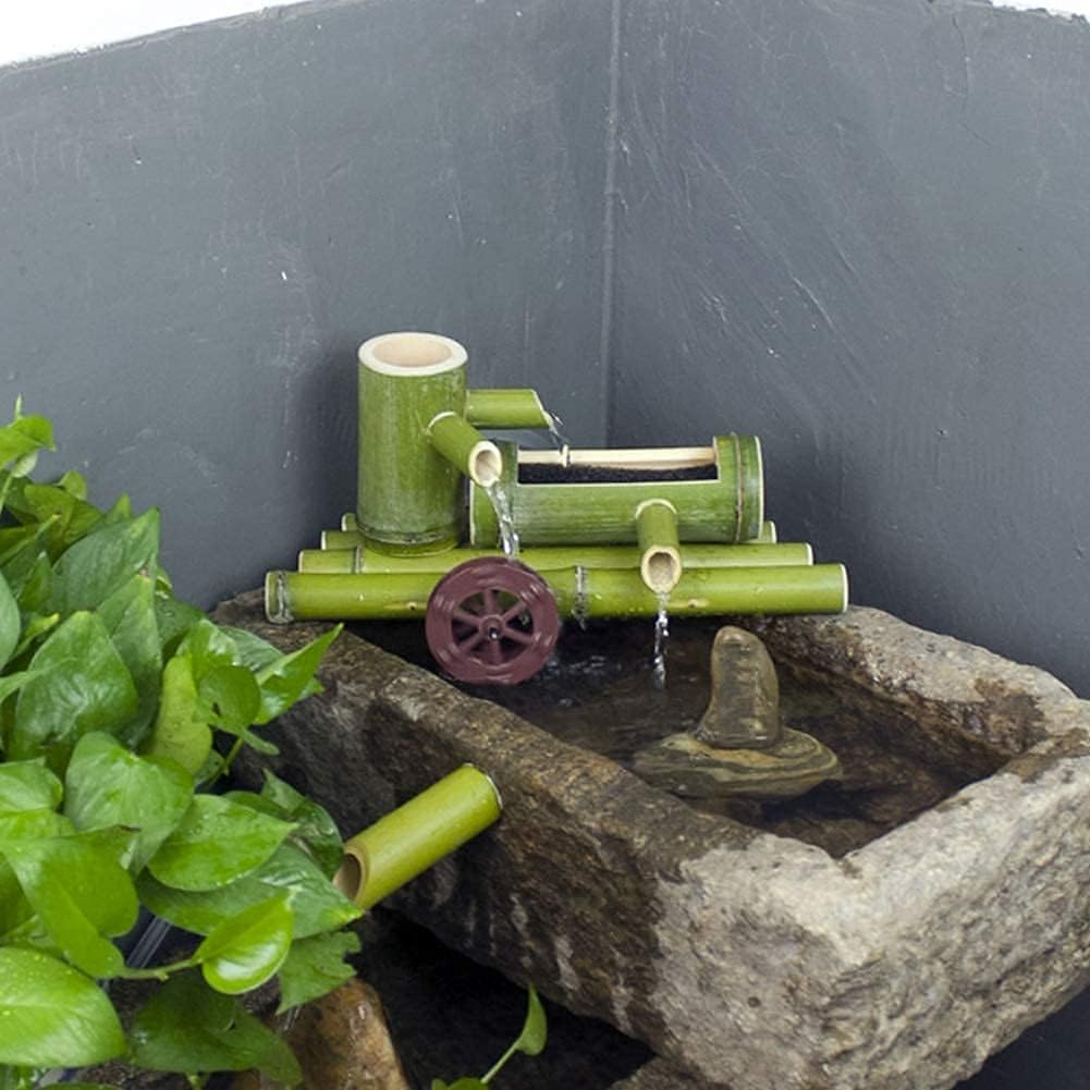 Bamboo Fountain kit,Landscape Decoration, Bamboo Water Fountain with Pump,Garden Decorative Statue,Indoor Outdoor Sculpture,Bamboo Water Feature,for Garden Patio Deck Porch A 45cm Decoration